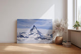 Sinus Art Wandbild 120x80cm Imposantes Matterhorn umgeben von Gletschern und schwebenden Vögeln