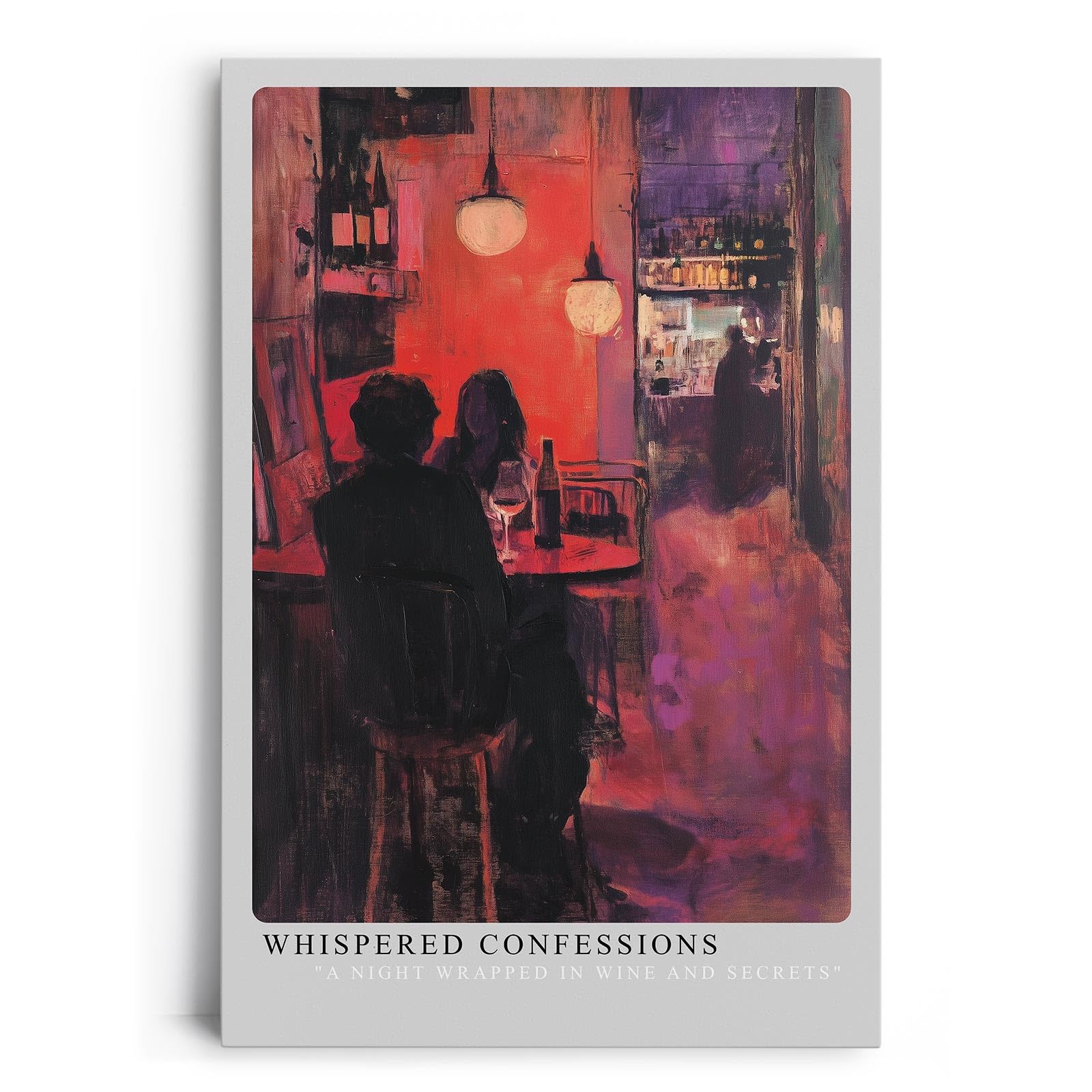 Paul Sinus Leinwandbild 40x60cm – Ausdrucksvolle Bar-Szene mit impressionistischer, romantischer Atmosphäre