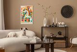 Paul Sinus Leinwandbild 60x90cm Leinwandbild Urban Unicorn magische Stadtfarben verspielte Fantasie moderne Pop-Art lebendige Ästhetik abstrakte Metropole