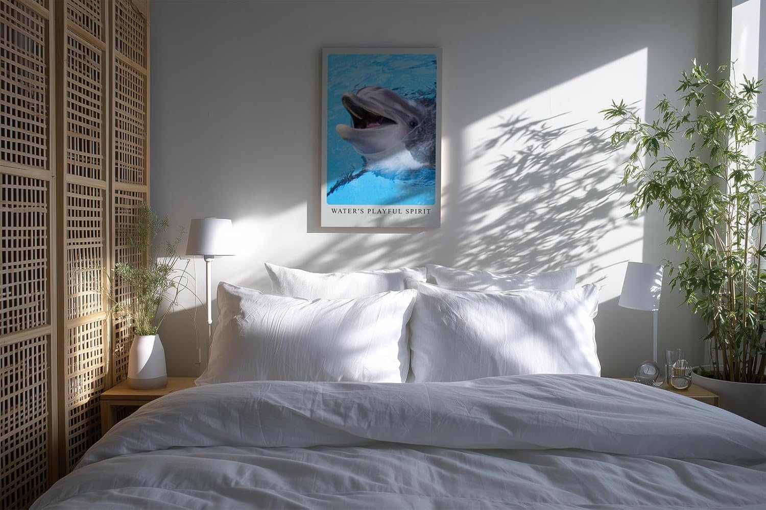 Paul Sinus Kunstdruck 40x60cm Water's Playful Spirit – Fröhlicher Delfin im klaren Wasser in lebendiger Nahaufnahme