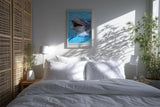 Paul Sinus Kunstdruck 40x60cm Water's Playful Spirit – Fröhlicher Delfin im klaren Wasser in lebendiger Nahaufnahme