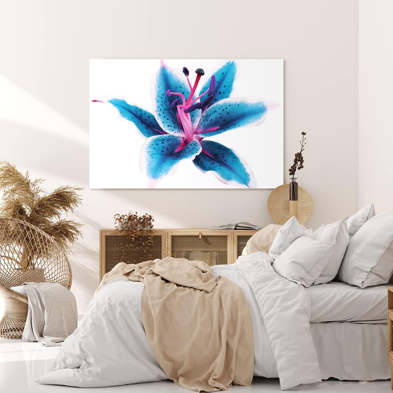 Paul Sinus Wandbild 120x80cm Orchidee Blume Blüte Blau Fotokunst Nahaufnahme