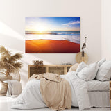 Paul Sinus Wandbild 120x80cm Strand Meer Horizont Sonnenuntergang Himmel Sonne