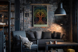 Paul Sinus Wandbild in 40x60cm Tree of Consciousness – farbenprächtiger Baum mit symmetrischer Struktur, abstrakte Naturmetapher