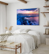 Paul Sinus Wandbild 120x80cm Meer Ozean Strand Horizont Violett Sonnenuntergang