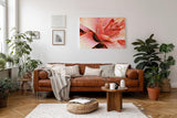 Sinus Art Wandbild 120x80cm Abstrakte Makroaufnahme einer roten Pflanze – organisch, dynamisch und einzigartig