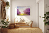 Sinus Art Wandbild 120x80cm Zauberhafte Lavendellandschaft mit Lichtspiel und blühenden Büschen