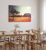 Wandbild 120x80cm Afrikanischen Grasland Berge Baum Natur Wildnis