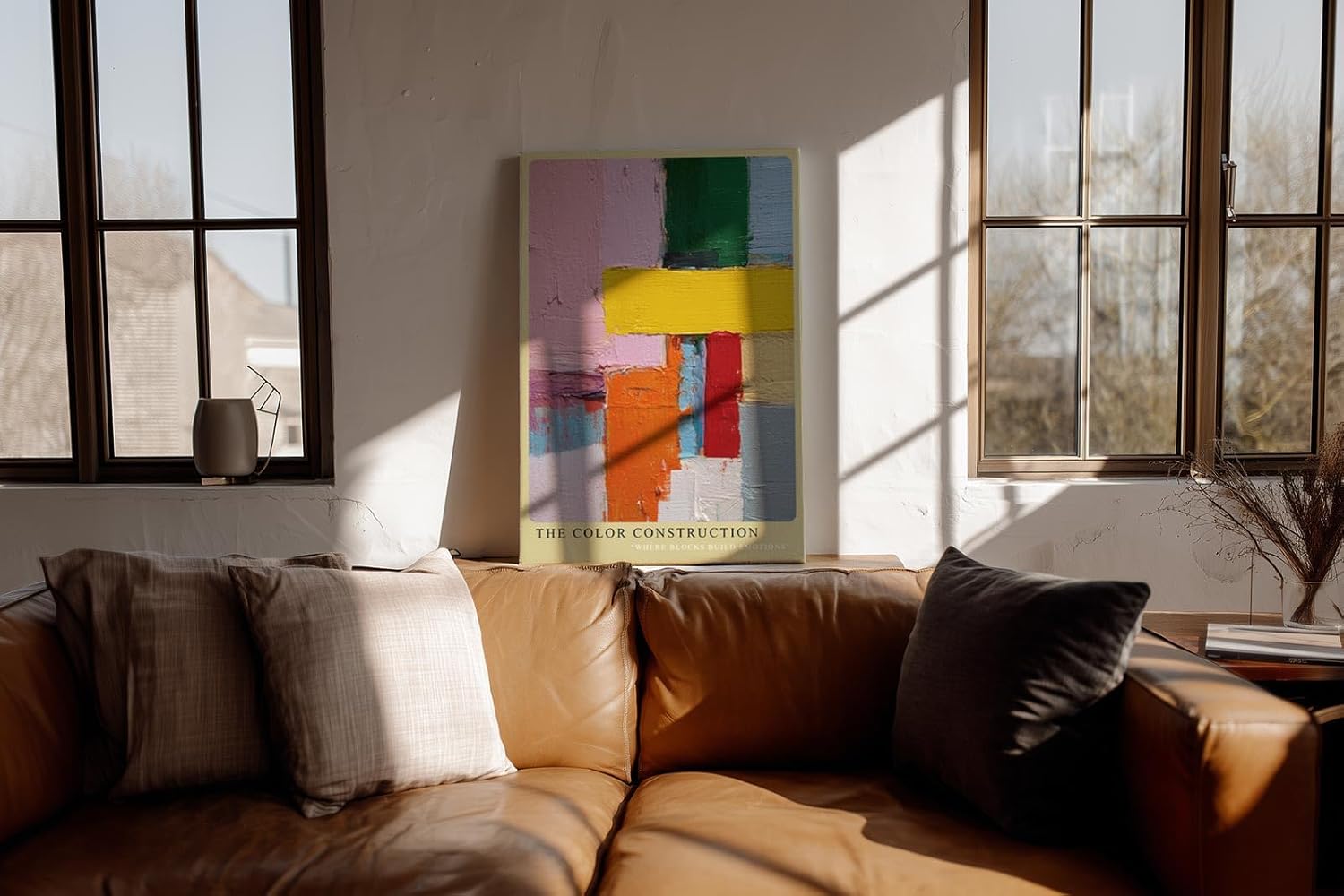 Paul Sinus Wandbild in 40x60cm The Color Construction Abstrakte Komposition aus farbigen Blöcken mit pastoser Struktur und kräftigen Kontrasten