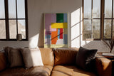 Paul Sinus Wandbild in 40x60cm The Color Construction Abstrakte Komposition aus farbigen Blöcken mit pastoser Struktur und kräftigen Kontrasten