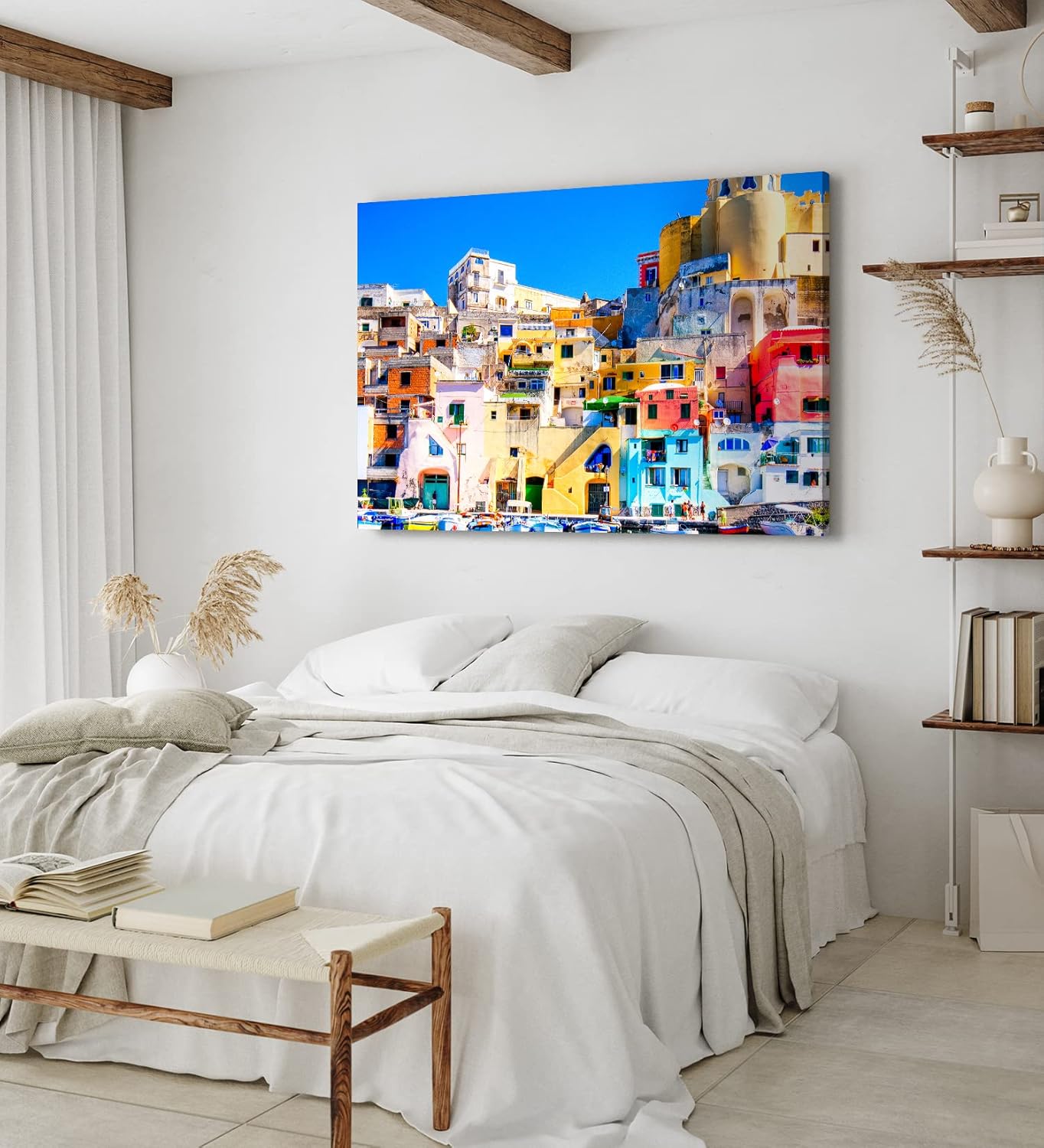 Paul Sinus Wandbild 120x80cm Procida Italien Insel traditionelle Häuser Küstenstadt Mittelmeer
