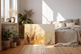 Sinus Art Wandbild 120x80cm Sommerliches Kornfeld mit Weizenähren in goldener Abendsonne