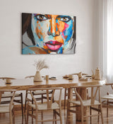 Wandbild 120x80cm Porträt einer jungen afrikanischen Frau Feminin Spachtel Abstrakt