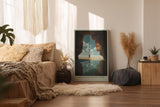 Paul Sinus Wandbild in 40x60cm Reflection of Solitude – Person am Strand im Felsenrahmen mit ruhiger Meereskulisse
