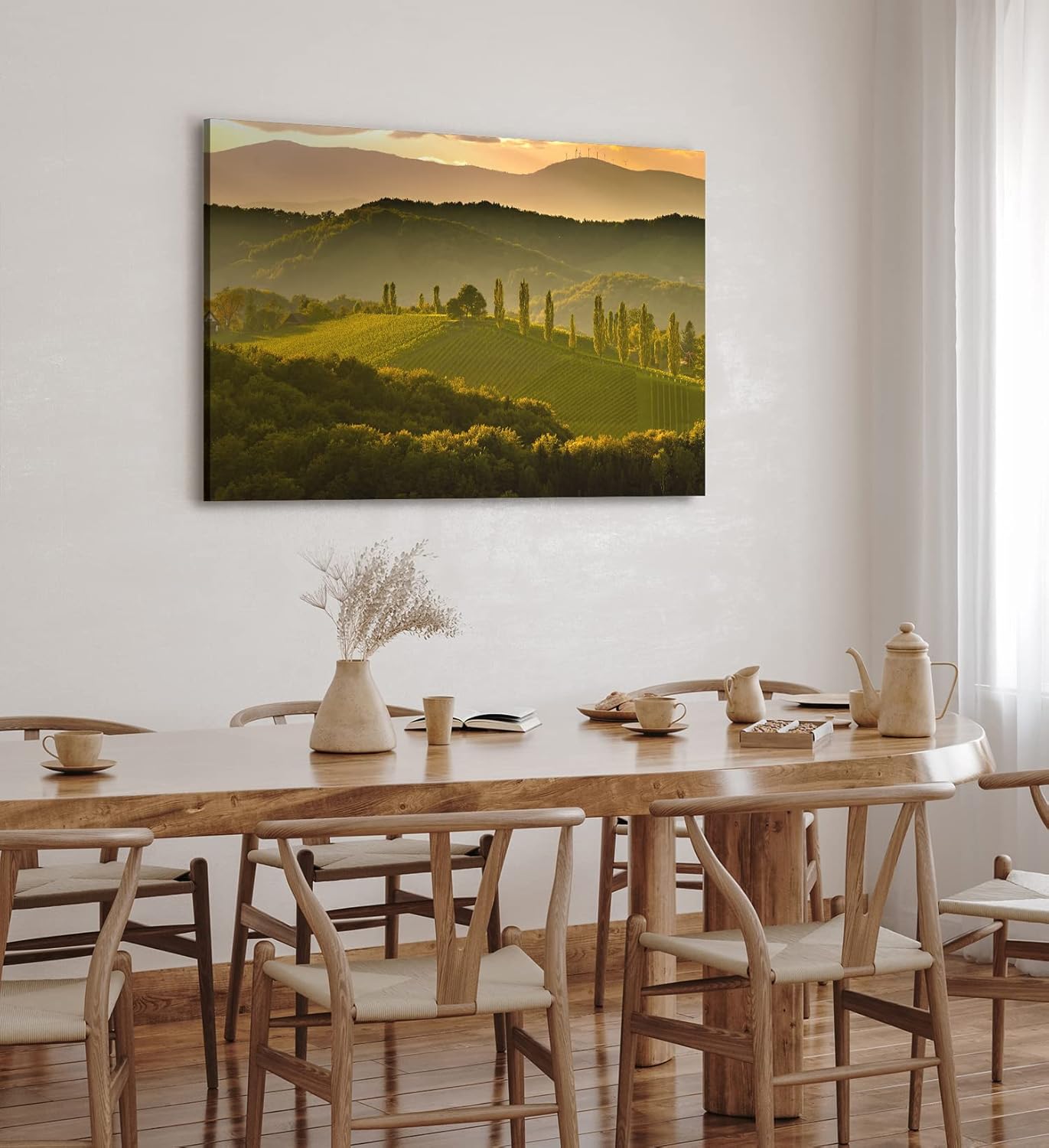 Paul Sinus Wandbild 120x80cm Toskanische Landschaft Italien Hügel Sonnenuntergang