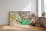 Sinus Art Wandbild 120x80cm Abstrakte Bewegung aus Erdtönen, Grüntönen und Lichtakzenten in weicher Komposition