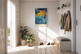 Paul Sinus Kunstdruck 40x60cm Autumn Drop Ahornblatt Wassertropfen Bokeh Makro Kunst Natur