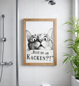 Paul Sinus Poster/Leinwandbild/Rahmenoption Lustiges Katzenbild – Freche Klo-Deko fürs Gäste-WC – Perfekt für Humorvolle