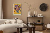 Paul Sinus Leinwandbild 60x90cm Leinwandbild Schmetterlingsflüstern – Ausdrucksstarkes Porträt mit floralen Akzenten und Schmetterlingen