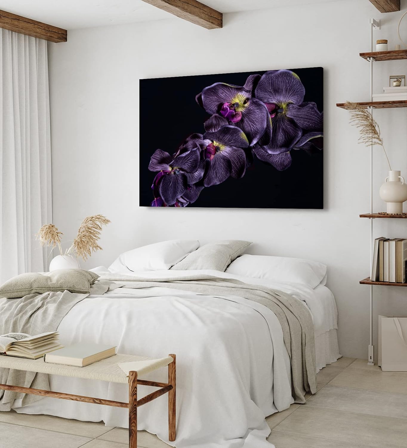 Paul Sinus Wandbild 120x80cm Dunkele Orchidee Blume Blüte Schwarz Fotokunst