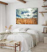 Paul Sinus Wandbild 120x80cm Weizenfeld Weizen Feld Wolken Himmel