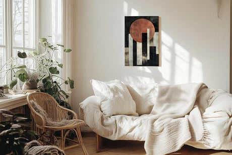 Paul Sinus 60x90cm Wandbild Visionäre Balance – Kraftvolles Fokuskunstwerk mit abstraktem Sonnenmotiv und Struktur