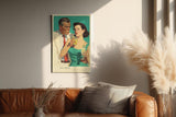 Paul Sinus Wandbild in 40x60cm Retro-Illustration eines Paares – stilvolles Vintage-Motiv in kräftigen Farben
