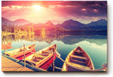 Sinus Art Wandbild 120x80cm Spektakuläre Lichtstimmung mit glühendem Himmel und ruhiger Seeoberfläche schafft eine lebendige Naturkulisse