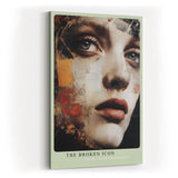 Paul Sinus Wandbild in 40x60cm Frauenporträt in fragmentierter Malweise – kraftvolles Mixed-Media-Kunstwerk für moderne Raumgestaltung