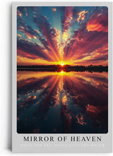 Paul Sinus Leinwandbild 60x90cm Mirror of Heaven strahlender Sonnenuntergang himmlische Reflexion spektakuläres Lichtspiel Naturwunder