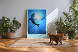 Paul Sinus Kunstdruck 40x60cm Hai Meer Unterwasser Silhouette Jäger Ozean Deep Hunter