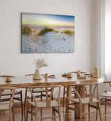 Paul Sinus Wandbild 120x80cm Ostsee Strand Sand Meer Sonnenuntergang Horizont