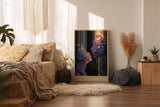 Paul Sinus Wandbild in 40x60cm The Kiss Between Stars – abstrakte Silhouetten im kosmischen Lichtspiel, kunstvolle Darstellung von Nähe und Universum