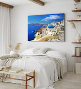 Paul Sinus Wandbild 120x80cm Santorini Mittelmeer Meer Blau weiße Häuser Griechenland