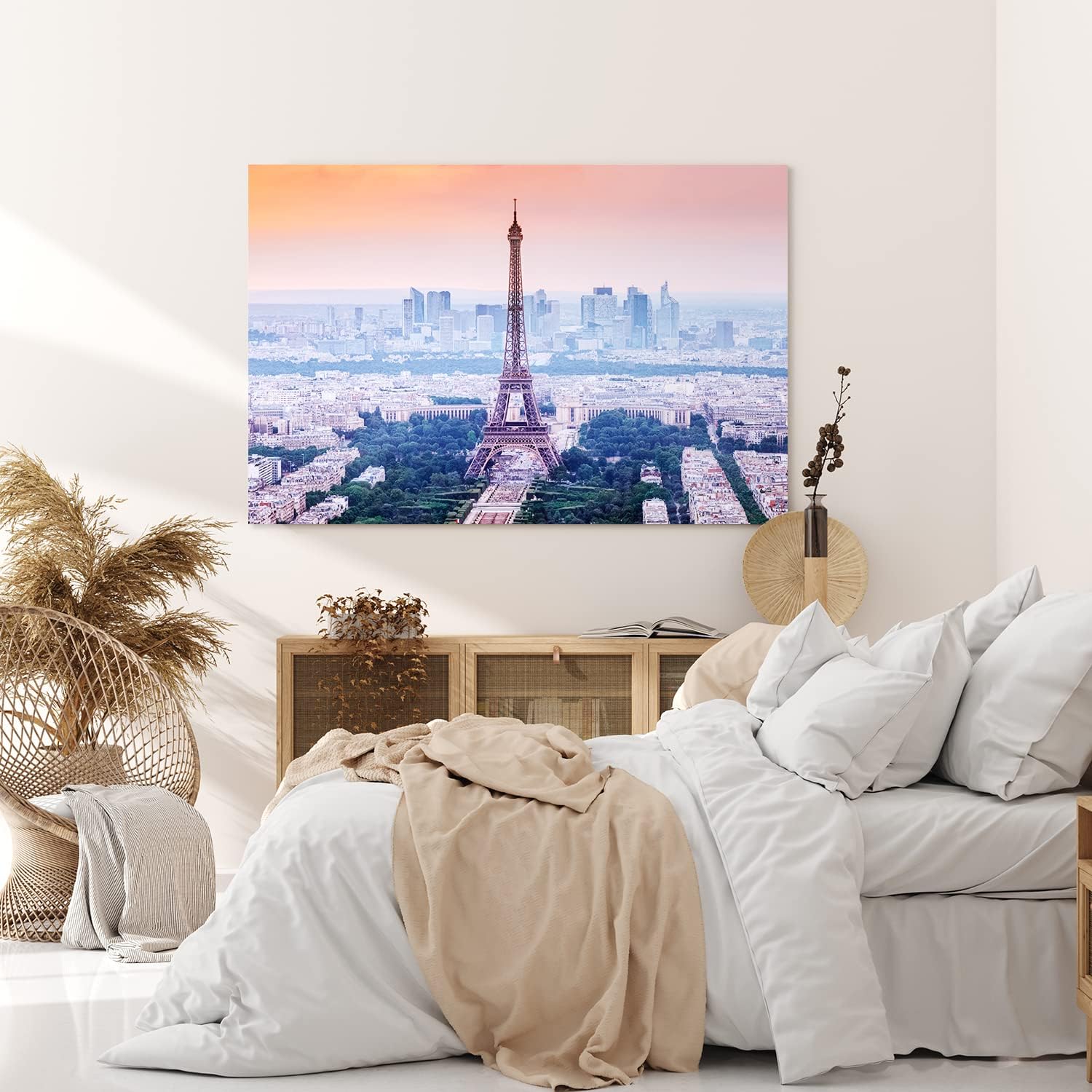 Paul Sinus Wandbild 120x80cm Eiffelturm Paris Großstadt Skyline Frankreich Wolkenkratzer
