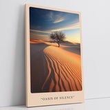 Paul Sinus Leinwandbild 40x60cm Leinwandbild Oasis of Silence Wüste Sanddünen Sonnenuntergang Einsamkeit Natur Stille Harmonie Landschaft Baum