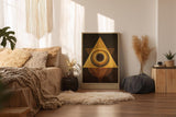 Paul Sinus Wandbild in 40x60cm The Golden Alignment Abstrakte Geometrie in Gold und Braun mit harmonischer Symmetrie und meditativer Tiefe