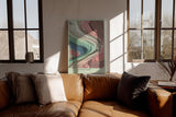 Paul Sinus Wandbild in 40x60cm Earth Flow Abstrakte Fließstrukturen in Grün-, Blauund Erdtönen