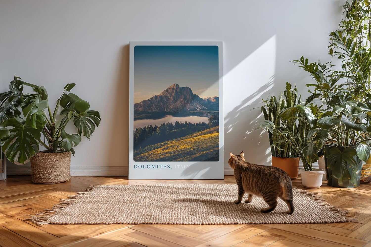Paul Sinus Kunstdruck 40x60cm Dolomiten Italien mit Berglandschaft im Abendlicht und Weitblick