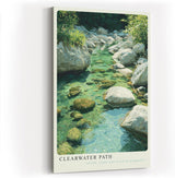 Paul Sinus Wandbild in 40x60cm Clearwater Path Malerischer Gebirgsbach mit klaren Wasserläufen
