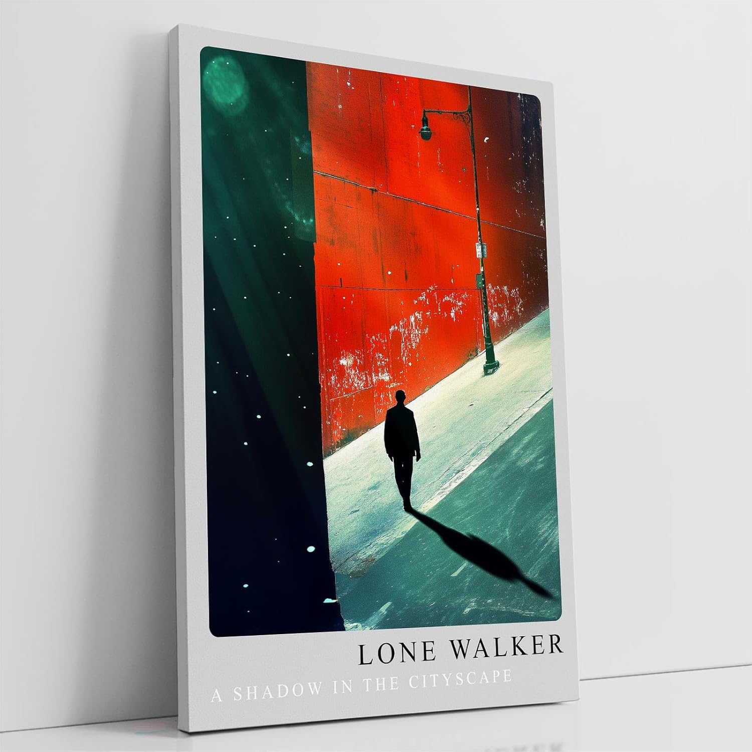 Paul Sinus Leinwandbild 80x120cm Lone Walker Leinwandbild geheimnisvolle Silhouette in urbaner Szenerie beeindruckendes Spiel aus Licht