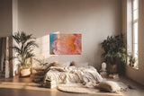 Sinus Art Wandbild 120x80cm Zarte Blütenstruktur mit Wassertropfen in weichem Morgenlicht auf Leinwand fixiert