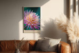 Paul Sinus Wandbild in 40x60cm Crown of Morning – leuchtendes Blütenporträt mit zarten Tautropfen in warmen Farbtönen für frische Wohnakzente