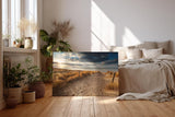 Sinus Art Wandbild 120x80cm Sandweg durch Dünen in goldener Abendstimmung für entspannte Raumwirkung