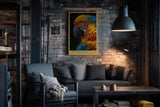Paul Sinus Wandbild in 40x60cm The Tropical King – farbenprächtiges Porträt eines Aras in intensiven Blauund Gelbtönen für exotische Raumgestaltung