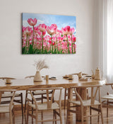 Paul Sinus Wandbild 120x80cm Tulpen Blumen Blüten Sommer Sonnenschein Rosa