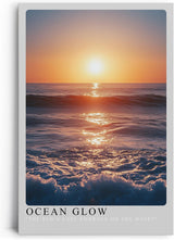 Paul Sinus Leinwandbild 40x60cm Ozeanglanz im Abendlicht – Faszinierende Meereswellen mit goldenem Sonnenuntergang und sanfter Reflexion