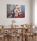 Paul Sinus Wandbild 120x80cm Junge Frau Porträt Kunstvoll Feminin Schönheit Blumen
