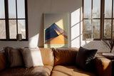 Paul Sinus Wandbild in 40x60cm The Golden Ascent – Minimalistische Dünenlandschaft in goldenen und blauen Tönen für stilvolle Raumgestaltung