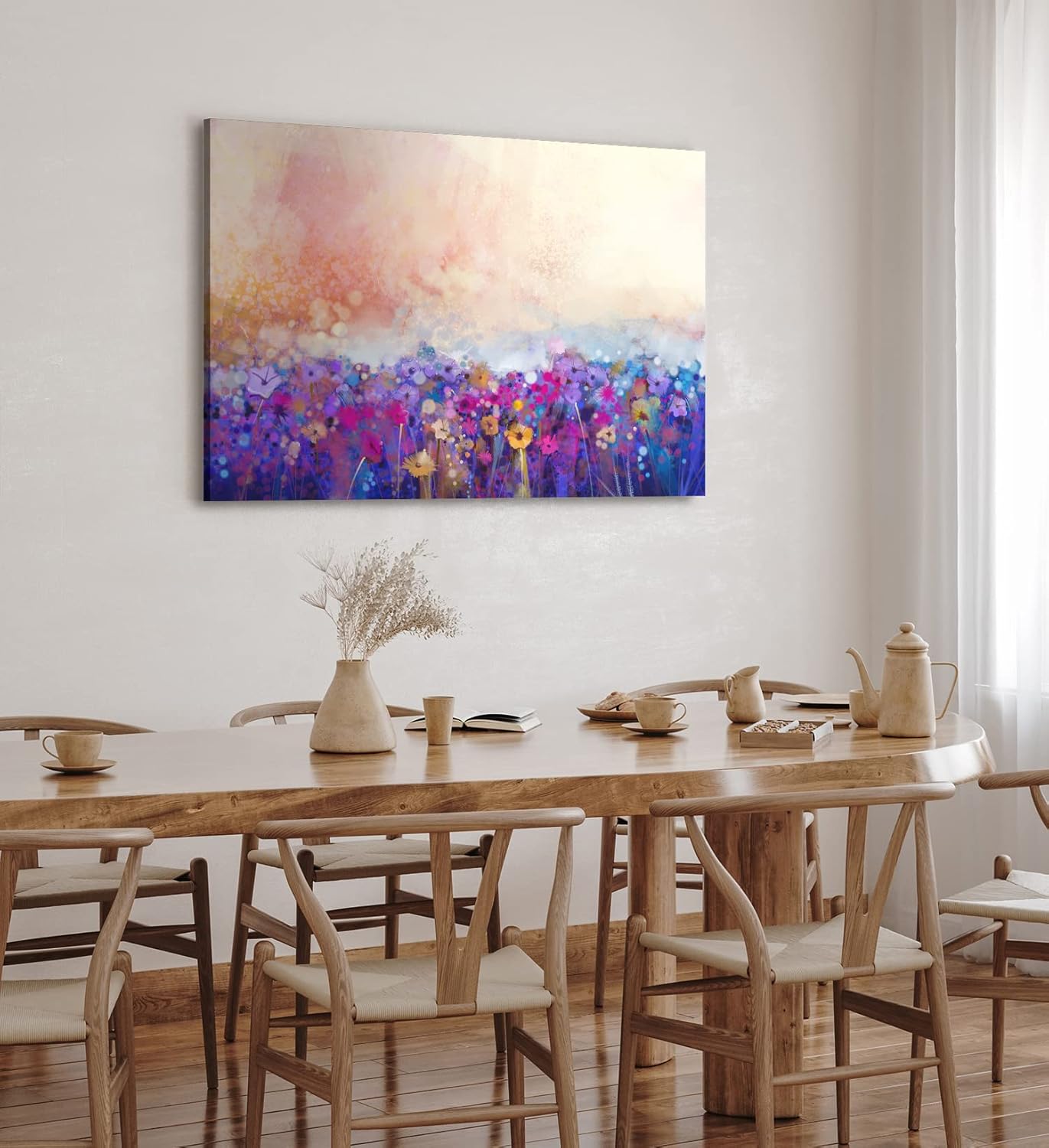 Paul Sinus Wandbild 120x80cm Bunte Blumen Blüten Abstrakt Kunstvoll Farbenfroh